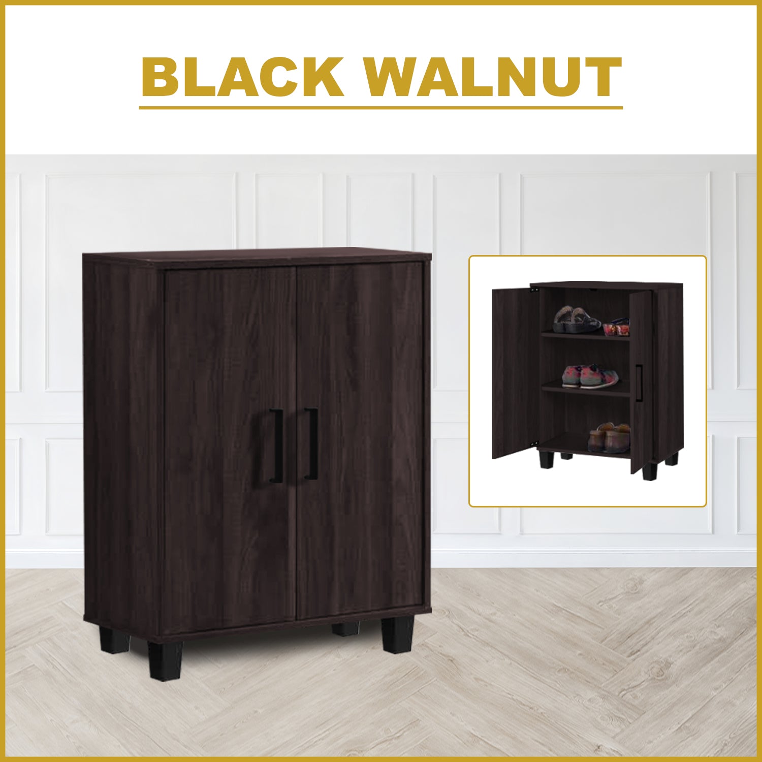 Gemma Shoe Cabinet Fully Laminated Back Panel Thick Particle Board