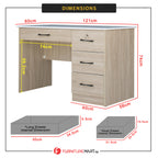 Paxx Study Computer Office Table with Drawer w/ Lock in 4 Colours
