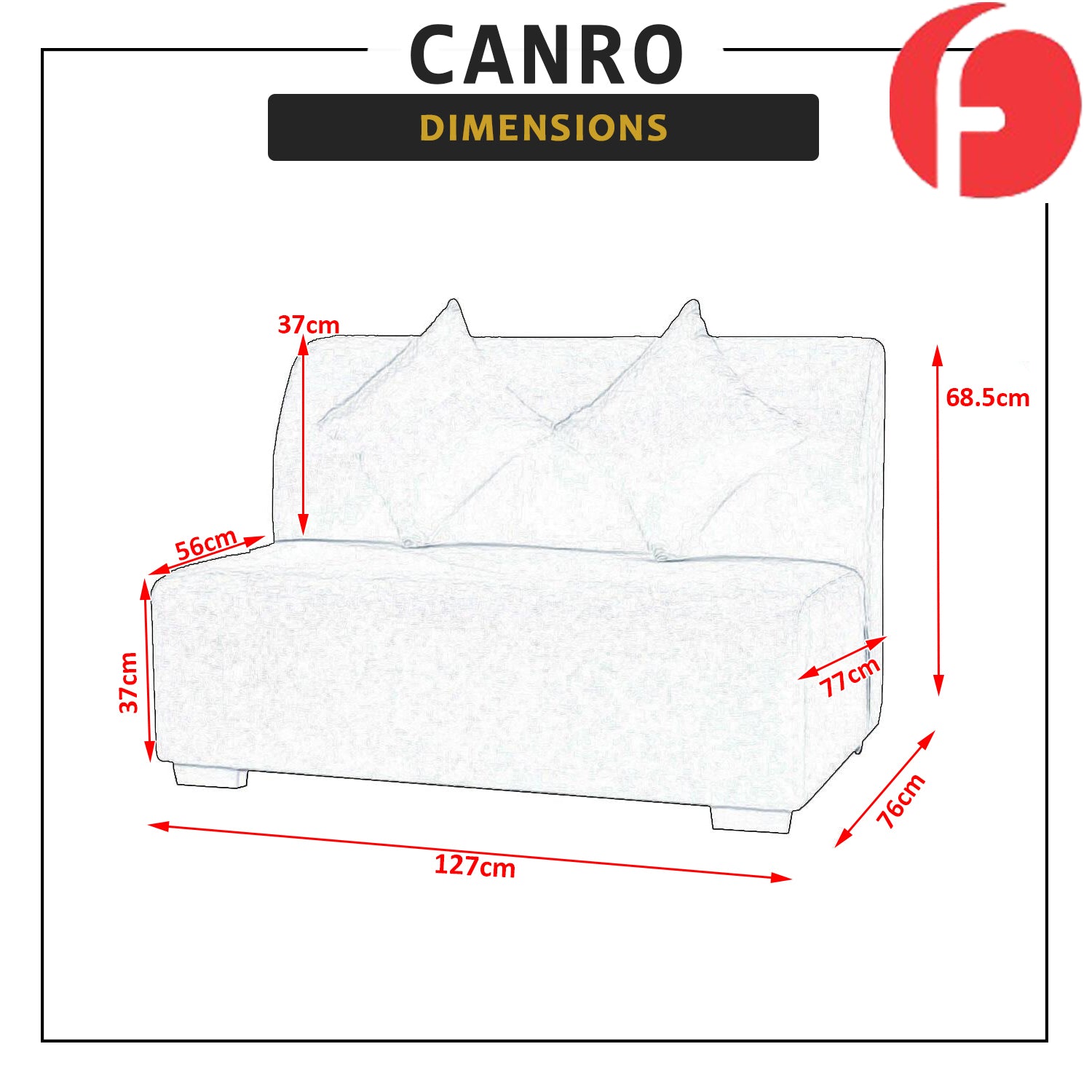 Canro Love Seat Sofa Set in 47 Colour -w/ PetFriendly Fabric/Leather