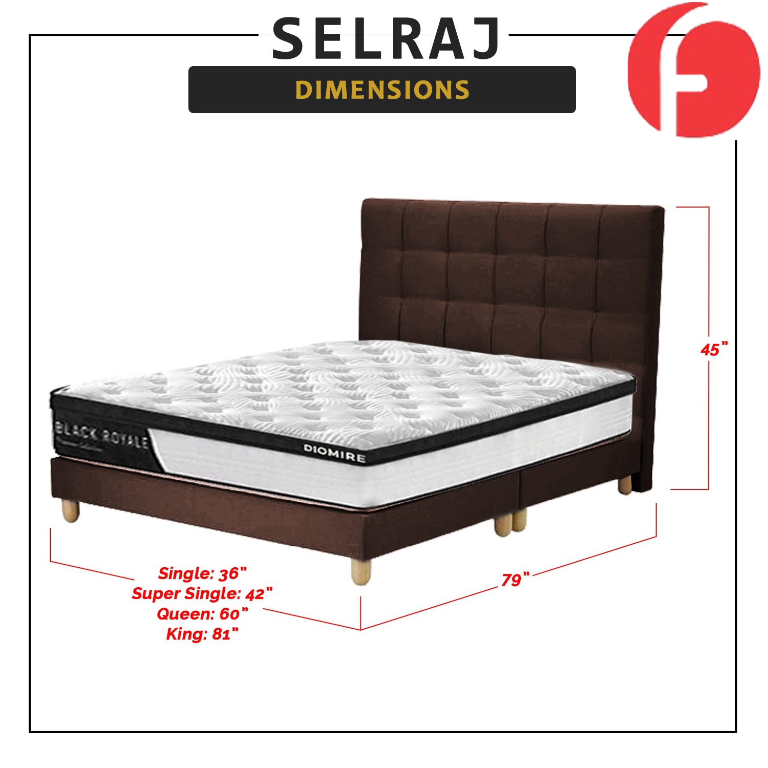 Selraj Bed Frame With 4 Inches Plastic Legs w/ PetFriendly Option/ All Sizes