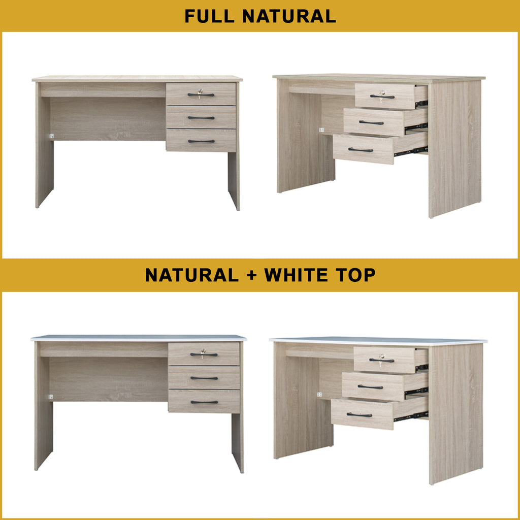 Derek Study Computer Office Table Carb-P2 Certified with Drawer w/ Lock in 4 Colours