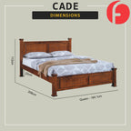Cade Wooden Bedframe Solid Wood With Plywood Base Queen Size - w/ Mattress Option