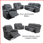 Umiye 1S/2S/3S Sofa Water Repellent Sofa in Grey PU Leather/Water Repellent Fabric