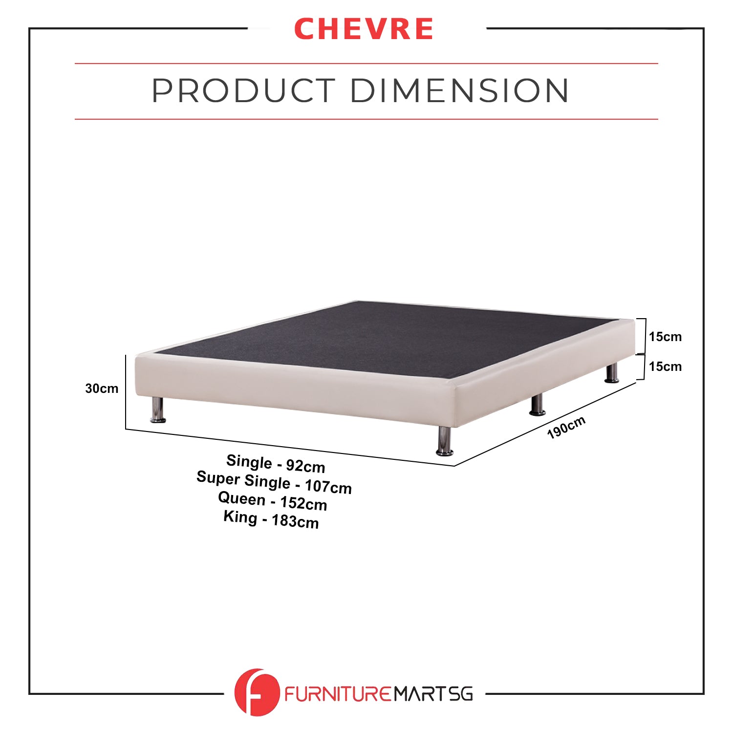 Chevre Divan Bed Frame Pet Friendly Scratch-Resistant Fabric 16 Colours - With Mattress Add-On Options