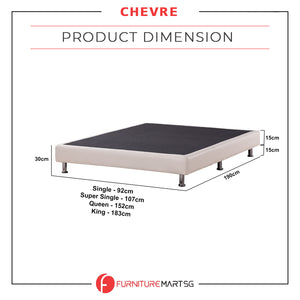 Chevre Divan Bed Frame Pet Friendly Scratch-proof Fabric 16 Colours - With Mattress Add-On Options