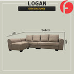 Logan 4 Seater With Chaise in 48 Colour - w/ PetFriendly Options