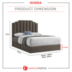 OrthoCoil Rhoda Queen/King Divan Bedframe Pet-Friendly Scratch-Resistant Fabric With Mattress Add-On Options