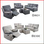 Tanji 1S Recliner 2S/3S Sofa and Coffee Table with Stool Set - PetFriendly in 2 Colours