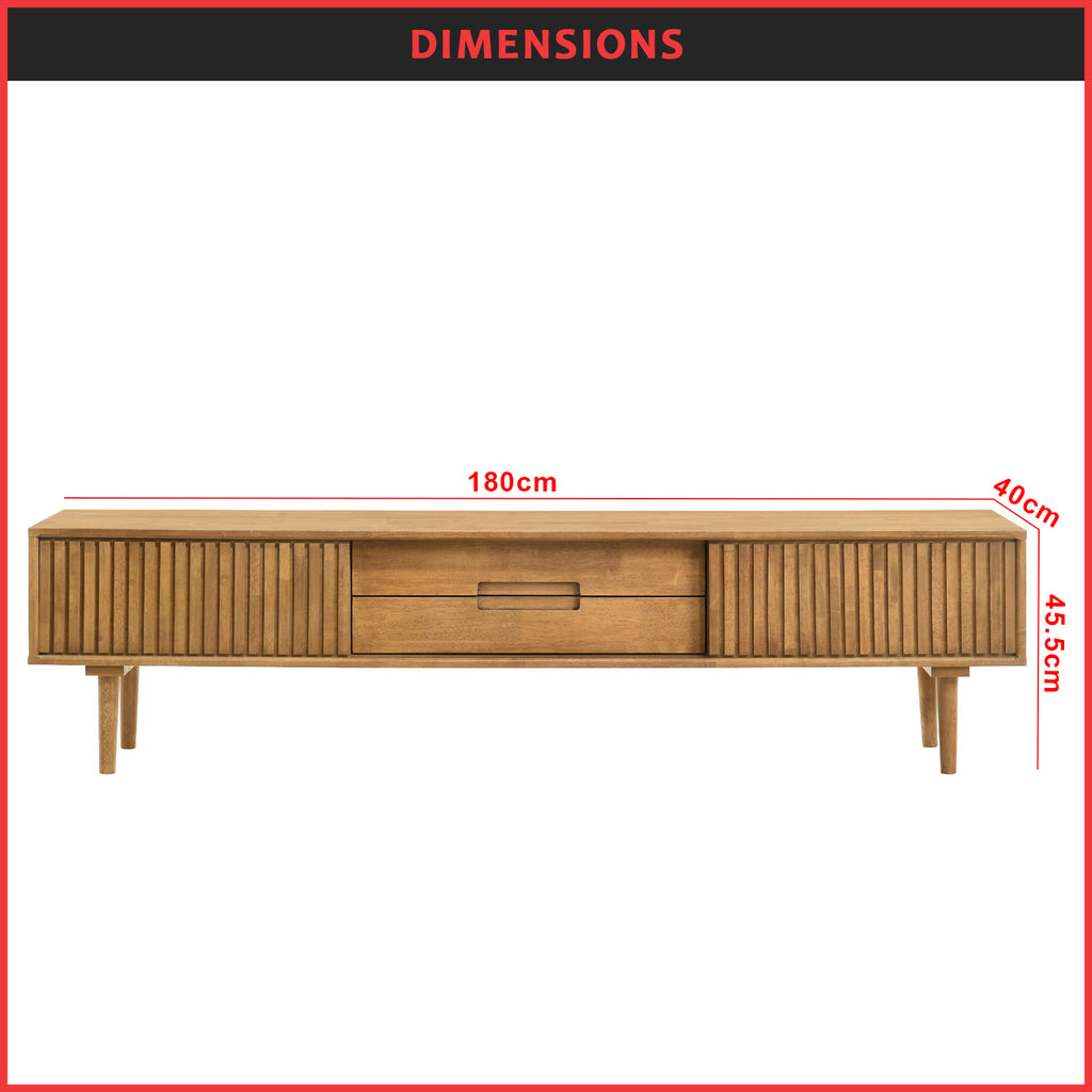 VENTI TV Console Cabinet Made with Solid Wood with Drawers & Compartment - 2 Colours