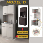 Jimae Series Modular Kitchen Cabinet with Hanging Cabinet in 2 Colours (Model D)