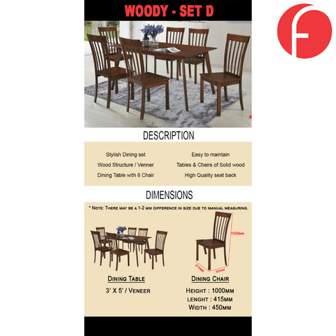 Image of Woody Series 4 Dining Set