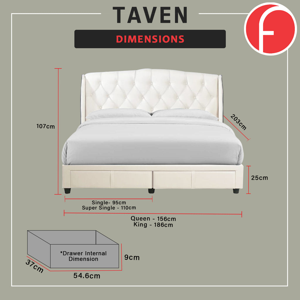 OrthoCoil Taven Drawer Divan Bed Frame - PetFriendly Scratch Resistant / Mattress Option
