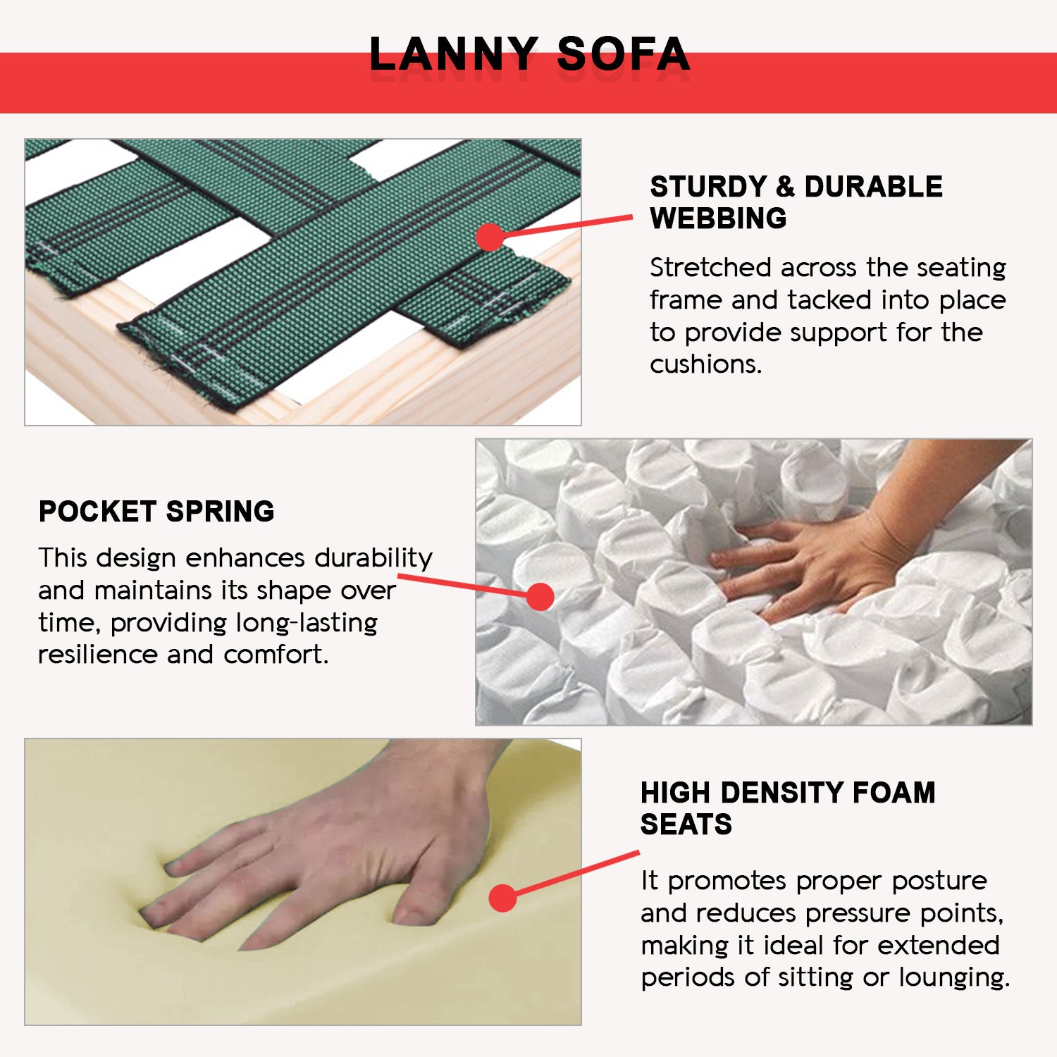 Lanny 3/4-Seater L-Shaped Sofa with Stool & Coffee Table w/ Pet-Friendly Option