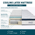 ORTHOCOIL CHIRO COOL 12" 5-Zone Pocketed Spring Mattress - Synthetic Latex and Ice Silk Cooling Fabric