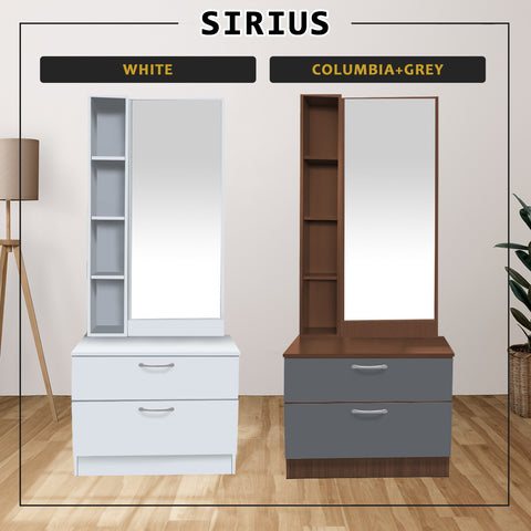 Image of Sirius Dressing Table With Free Stool Laminated Smooth Gliding Drawer In 6 Colours