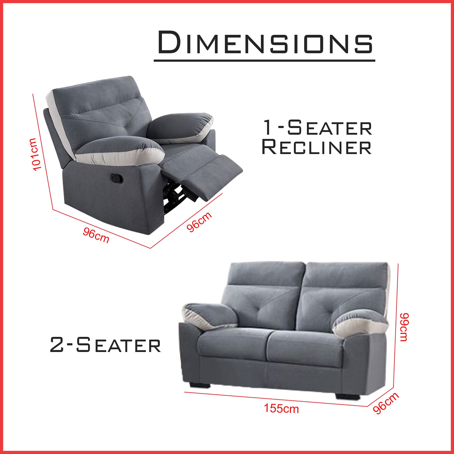 Tanji 1S Recliner 2S/3S Sofa and Coffee Table with Stool Set - PetFriendly in 2 Colours