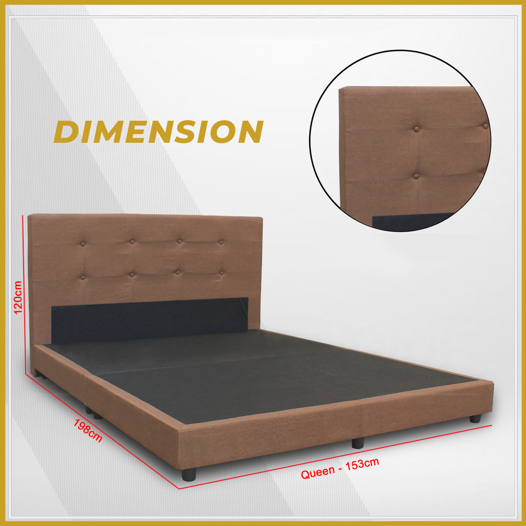 Piana Queen Size Woven Fabric Divan Bed Frame with Mattress Package