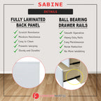 Sabine 3-Door Wardrobe Dresser Combo with Mirror and Drawers in 6 Colours