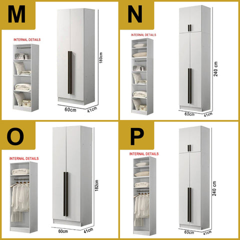 Image of Wrilie Scratch Resistant Wardrobe 2/3 Doors With Drawers in 11 Models