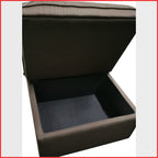 Harny 1-Seater Ottoman Storage Sofa in Brown Fabric