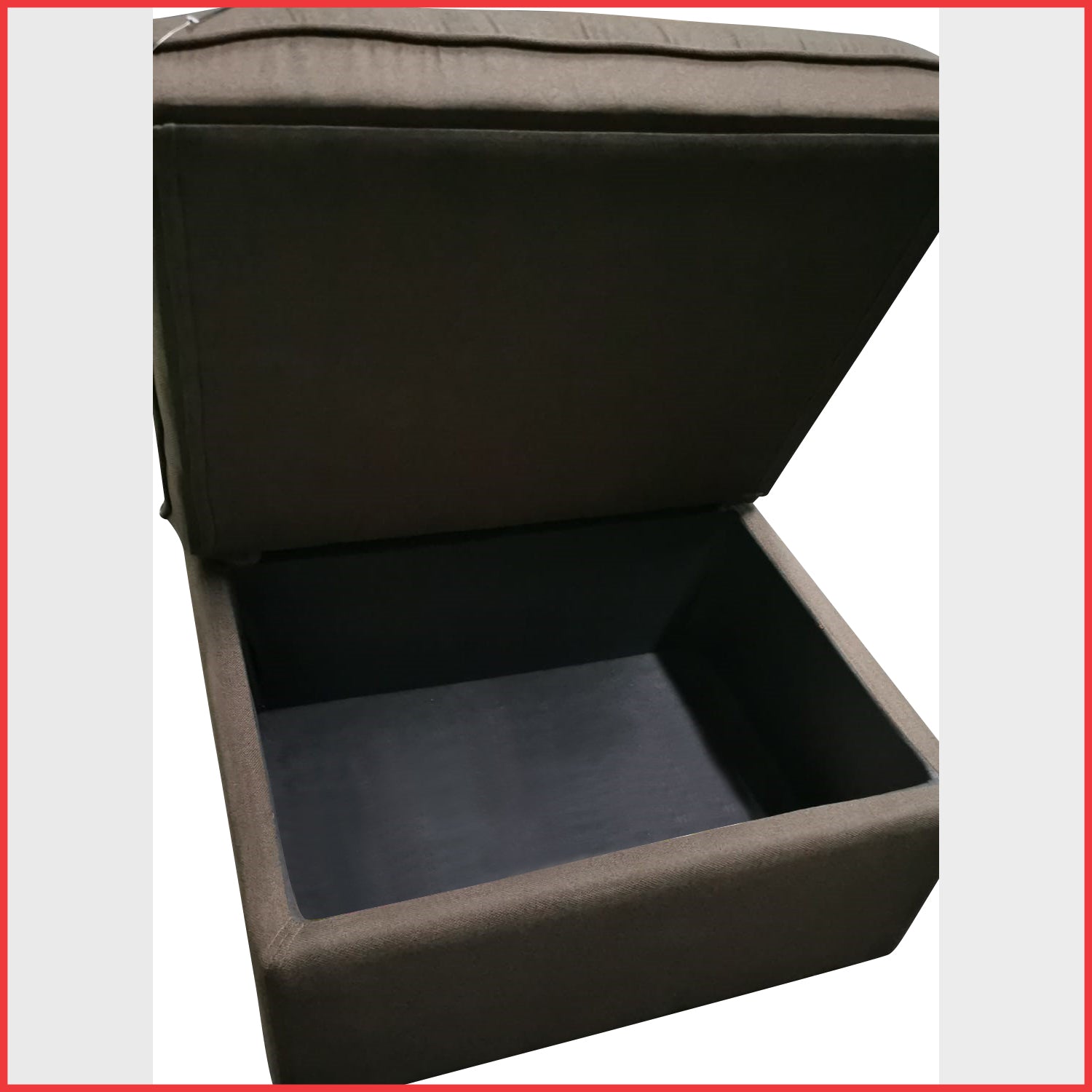 Harny 1-Seater Ottoman Storage Sofa in Brown Fabric