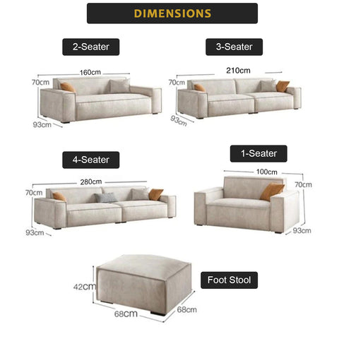 Image of Ailean 1/2/3/4-Seater Sofa with Stool in 47 Colour - w/ PetFriendly Scratch Resistant Option