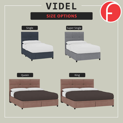 Image of Videl Storage Bedframe Drawer Divan Bed - Pet-Friendly Option / Mattress Option