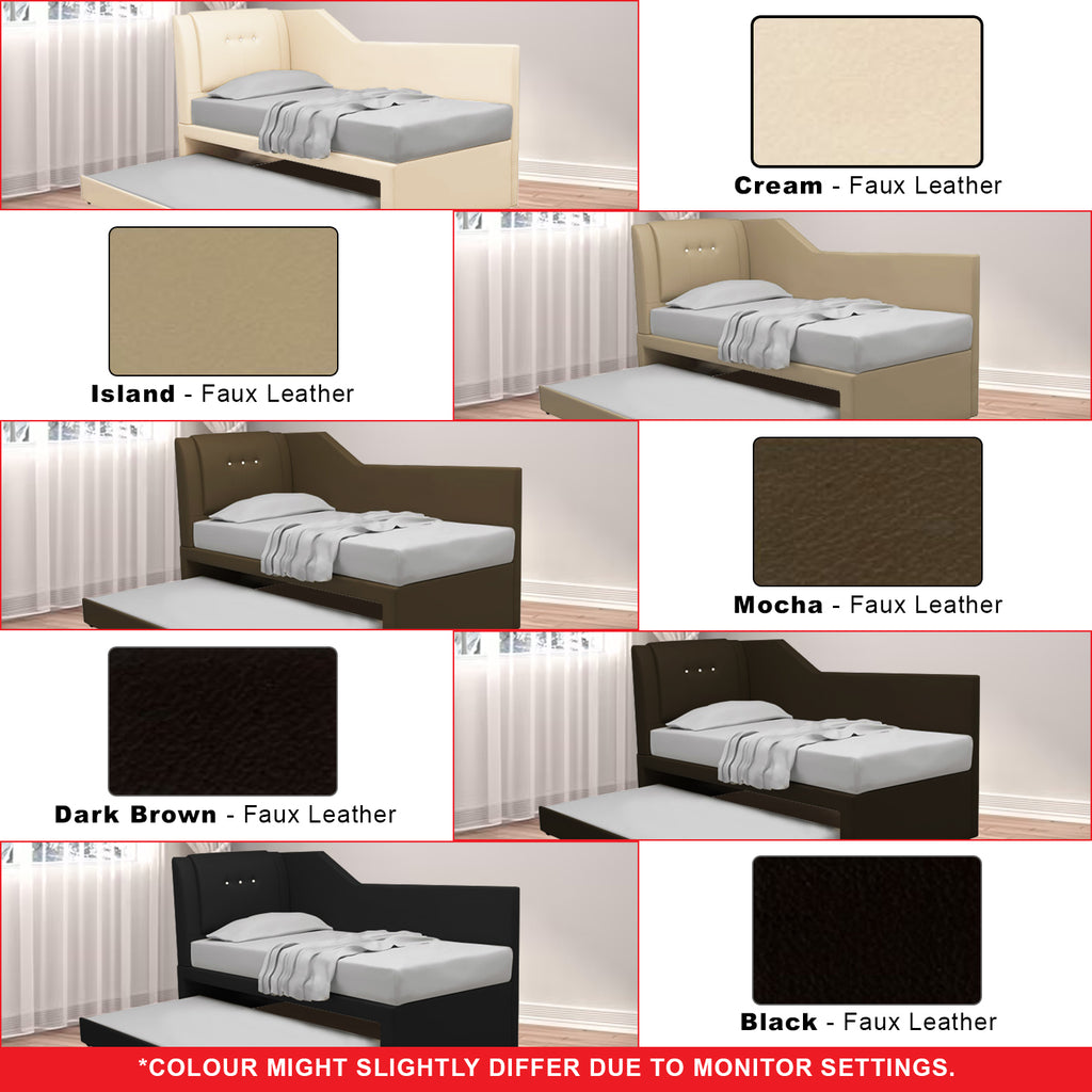 Miche Single/Super Single Pull-Out Bed Frame in Faux Leather or Pet-Friendly Fabric