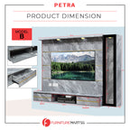 Petra Series Wall Mount TV Console Marble Finish with Light and Built-in Socket in 3 Models