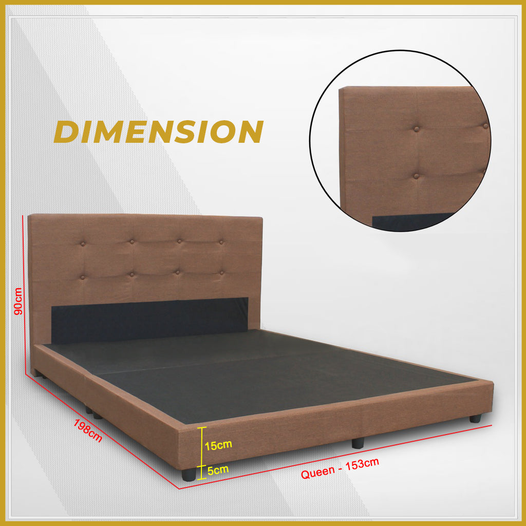 Piana Queen Size Woven Fabric Divan Bed Frame with Mattress Package