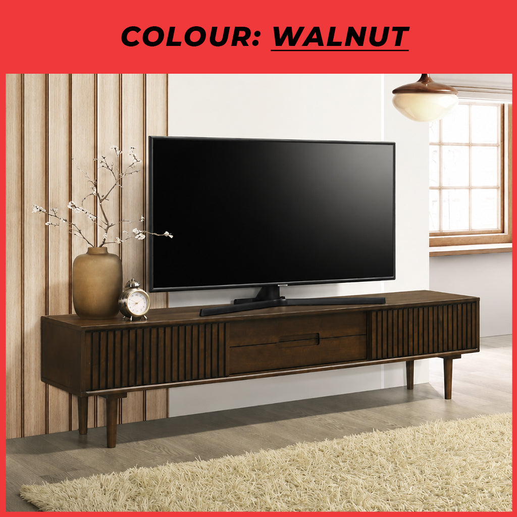 VENTI TV Console Cabinet Made with Solid Wood with Drawers & Compartment - 2 Colours