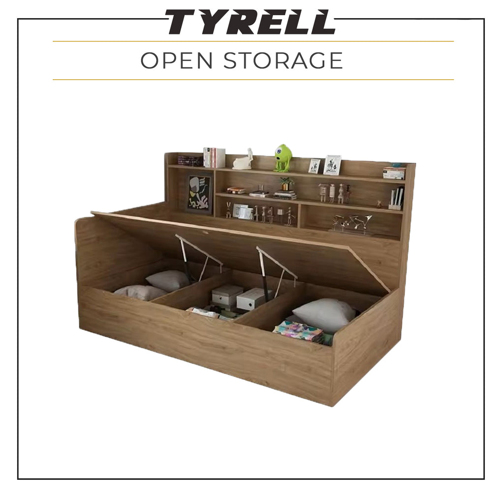 Tyrell Storage Bed / Fully Laminated Eco Board in 4 Colour - w/ Mattress Option