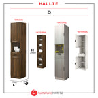 Hallie Series Modular Kitchen Cabinet Melamine Panel Top with Hanging Cabinet in Brown & Natural Color.