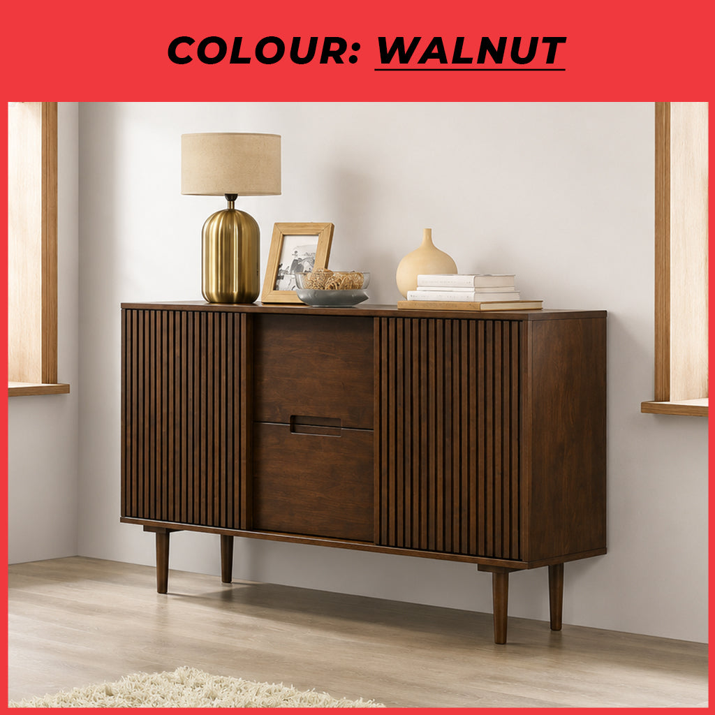 VENTI Console Table Cabinet Sideboard Cabinet Made with Solid Wood with Drawers 2 Colors