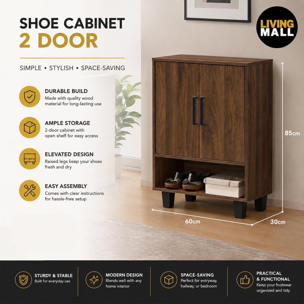 Flynn Shoe Cabinet CARB-P2 Certified Board w/ Fully Laminated Back Panel