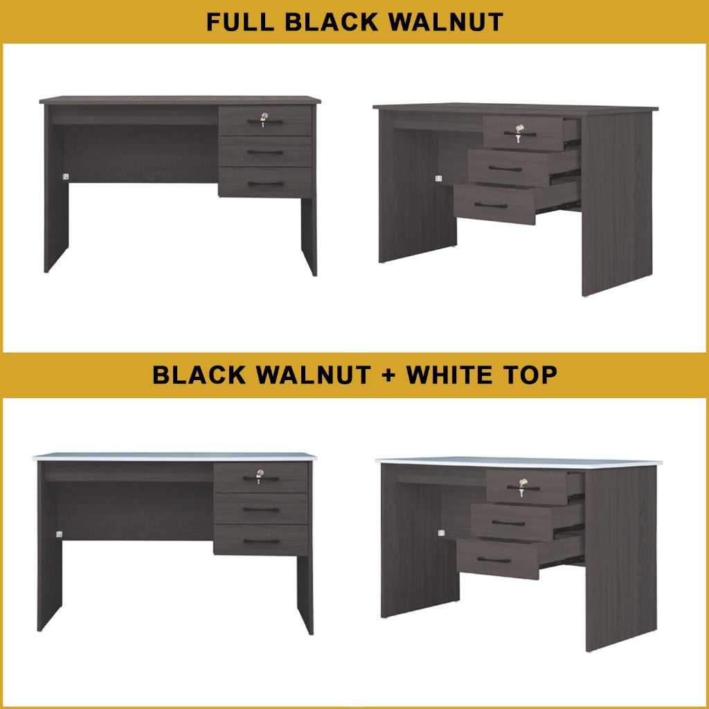 Derek Study Computer Office Table Carb-P2 Certified with Drawer w/ Lock in 4 Colours