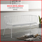 Maeve Series Top Quality Metal Bench in Black and White Color