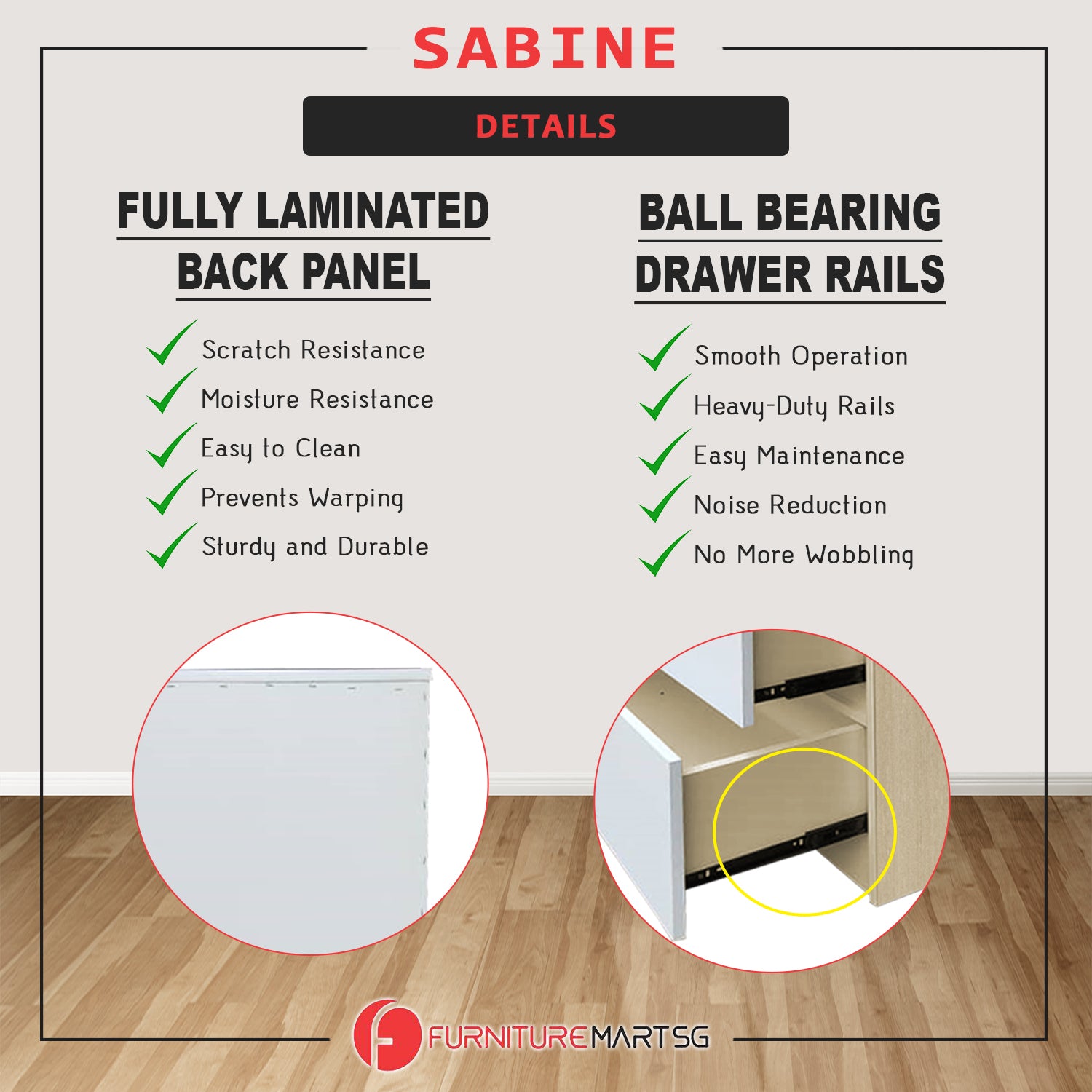 Sabine 4-Door Wardrobe Dresser Combo with Mirror and Drawers in 6 Colours