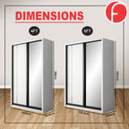 Tiana Series 4FT/5FT 2-Door Sliding Door Wardrobe in White Wash or Walnut