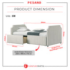Pesano Faux leather Black Drawer Bed Frame with 2 Drawers w/ Mattress Option