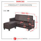 Dorcas 2/3 Seater Fabric/ Leather Sofa Set With Ottoman w/ Pet-Friendly Option