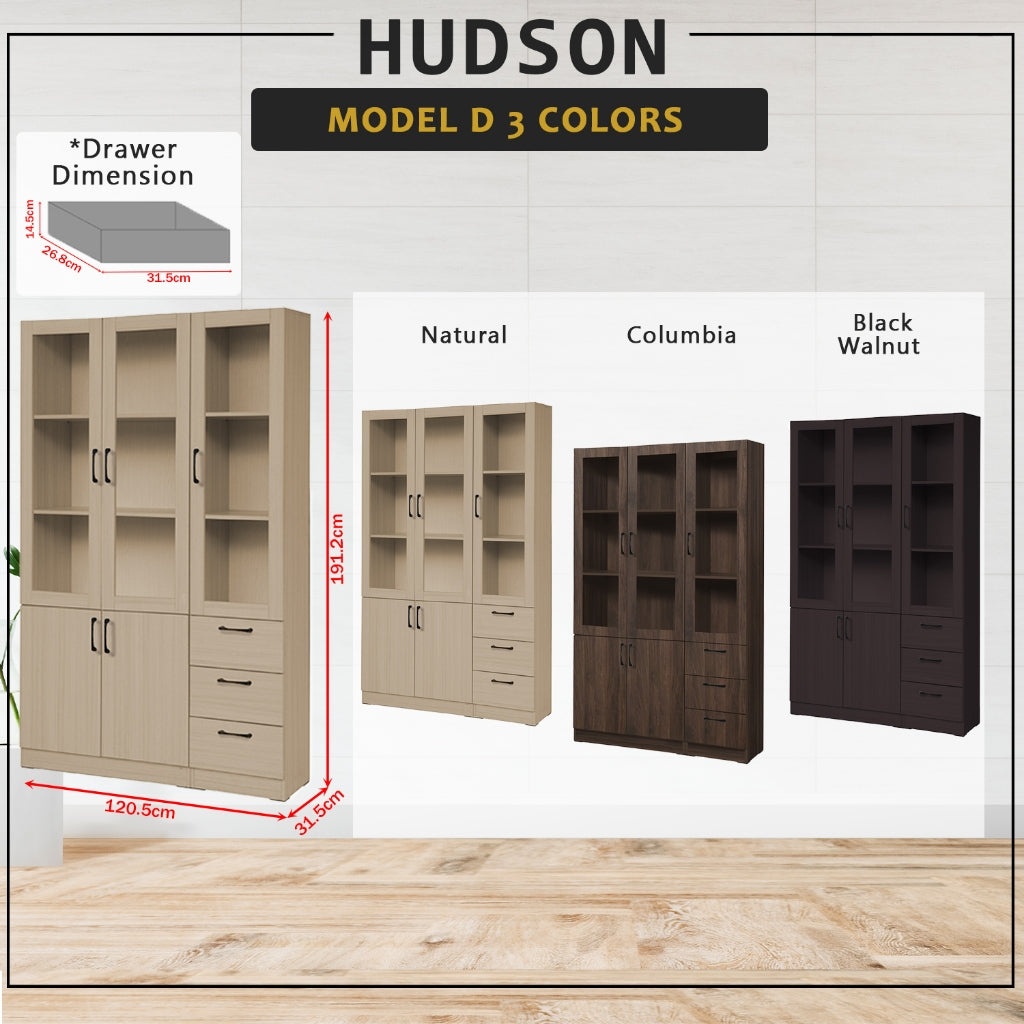 Hudson Series Open Shelves Display Cabinet Bookshelf Storage in 9 Models