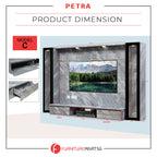Petra Series Wall Mount TV Console Marble Finish with Light and Built-in Socket in 3 Models