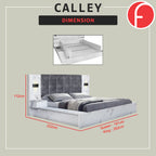 Calley Queen/King Size Platform Bed Frame with Side Table w/ Drawers & Hidden Storage