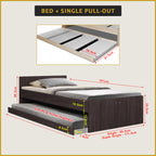 Sobee Single/Super Single Bed with Drawers of Pull-out Bed / Fully Laminated Board