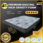4"/6"/8" Comfort Foam Mattress High Density Foam Premium Quilt - All Sizes Available