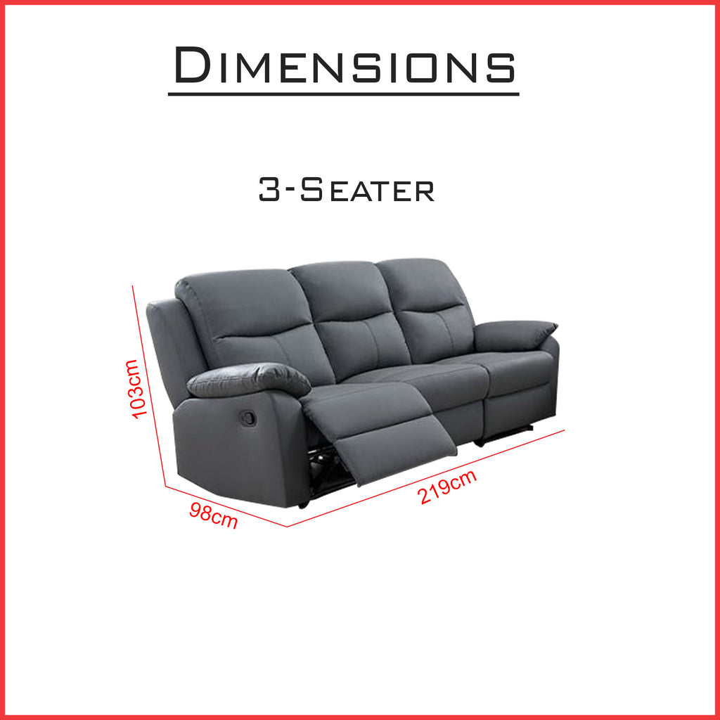 Umiye 1S/2S/3S Sofa Water Repellent Sofa in Grey PU Leather/Water Repellent Fabric