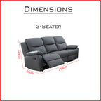 Umiye 1S/2S/3S Sofa Water Repellent Sofa in Grey PU Leather/Water Repellent Fabric
