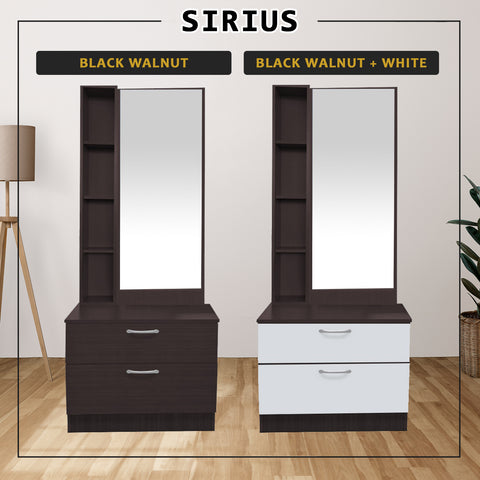 Image of Sirius Dressing Table With Free Stool Laminated Smooth Gliding Drawer In 6 Colours