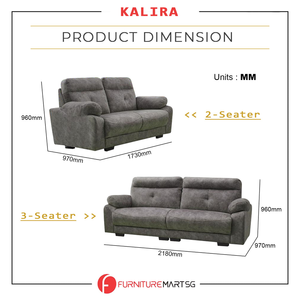 Kalira Series 2-Seater + 3-Seater Sofa Set Premium Pet-Friendly Fabric